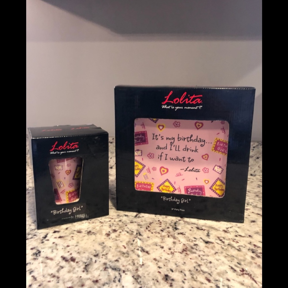 Lolita “ Birthday girl “coffee mug with matching lunch plate.